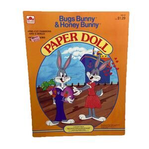 Bugs Bunny & Honey Paper Dolls Uncut Vintage 1980s 13” Book Fresh Clean Unused